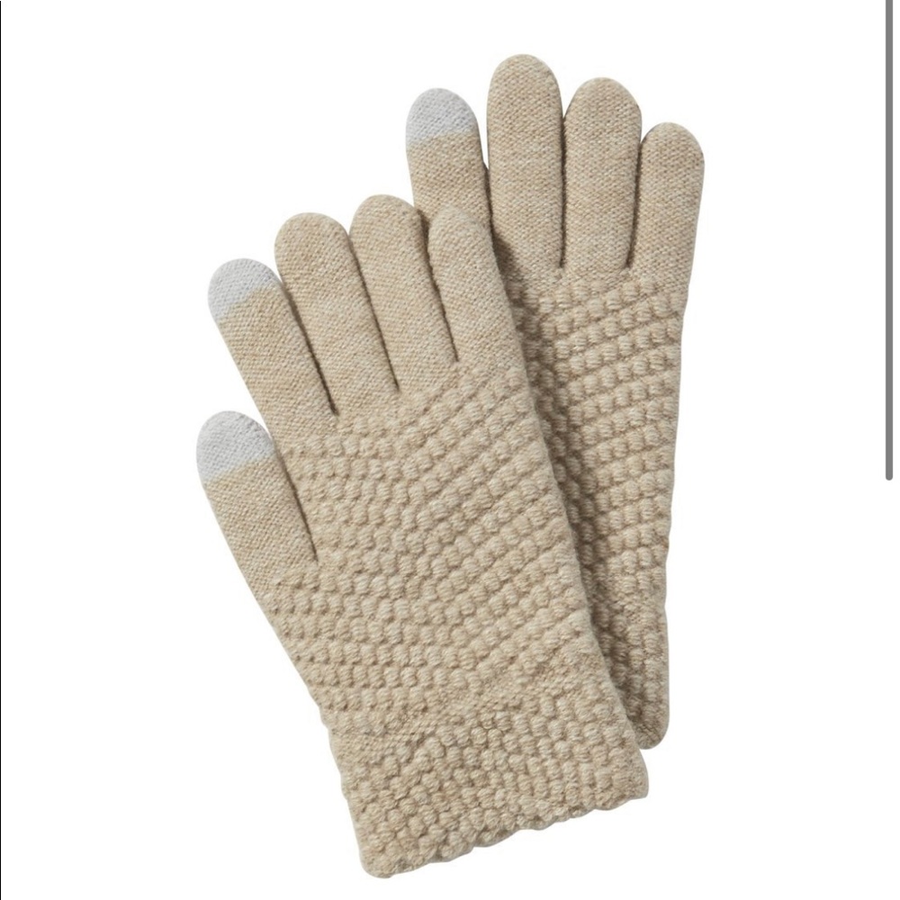 Texting knit gloves- Beige